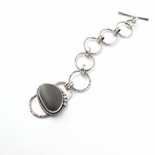 Load image into Gallery viewer, Handcrafted Beach Stone & Silver Bracelet: Nature Inspired Statement Piece