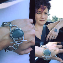 Load image into Gallery viewer, Handcrafted Beach Stone & Silver Bracelet: Nature Inspired Statement Piece