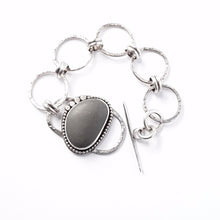 Load image into Gallery viewer, Handcrafted Beach Stone & Silver Bracelet: Nature Inspired Statement Piece