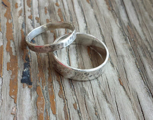 Couples sterling silver ring band with secret stamped message inside (set of 2) - made to order