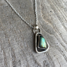 Load image into Gallery viewer, Sterling Silver Green Labradorite Pendant Necklace - Handcrafted Beauty