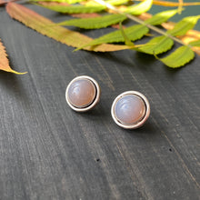 Load image into Gallery viewer, Sterling Silver Grey Sky Agate Gemstone Earrings - Mysterious and Romantic Jewelry