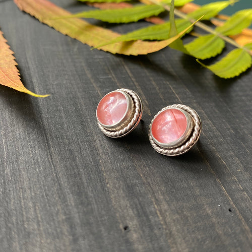 Sterling Silver Pink Tourmaline Quartz Earrings - Love and Compassion