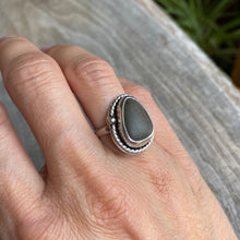 Load image into Gallery viewer, Beach stone and sterling silver ring - size 5.5