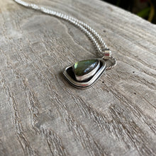 Load image into Gallery viewer, Sterling Silver Green Labradorite Pendant Necklace - Handcrafted Beauty