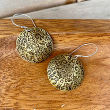 Load image into Gallery viewer, Art Nouveau brass earrings