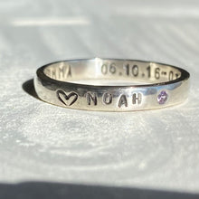 Load image into Gallery viewer, Personalized Sterling Silver Family Ring - Cherish Your Loved Ones