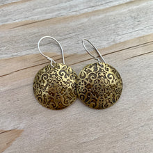 Load image into Gallery viewer, Art Nouveau brass earrings