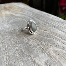 Load image into Gallery viewer, Beach stone and sterling silver ring - size 5.5