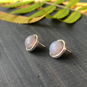 Sterling Silver Grey Sky Agate Gemstone Earrings - Mysterious and Romantic Jewelry