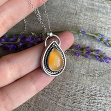 Load image into Gallery viewer, Sterling Silver Necklace with Orange Carnelian - Handcrafted Beauty