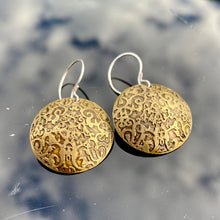 Load image into Gallery viewer, Art Nouveau brass earrings