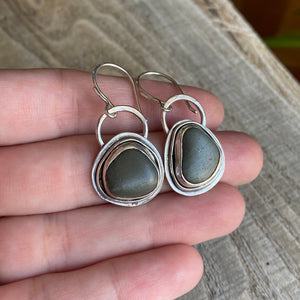 Pebbles by the beach - sterling silver earrings