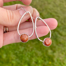 Load image into Gallery viewer, Sterling Silver Bohemian Sunstone Earrings - Handcrafted Chic Style