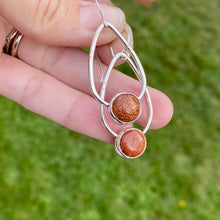 Load image into Gallery viewer, Sterling Silver Bohemian Sunstone Earrings - Handcrafted Chic Style
