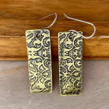 Load image into Gallery viewer, Art Nouveau brass earrings