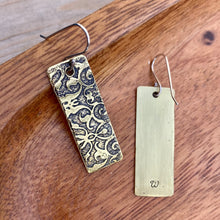 Load image into Gallery viewer, Art Nouveau brass earrings