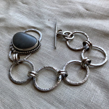 Load image into Gallery viewer, Handcrafted Beach Stone & Silver Bracelet: Nature Inspired Statement Piece