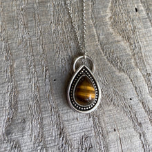 Load image into Gallery viewer, Sterling Silver Necklace with Orange Tiger Eye - Handcrafted Beauty