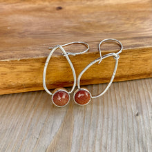 Load image into Gallery viewer, Sterling Silver Bohemian Sunstone Earrings - Handcrafted Chic Style