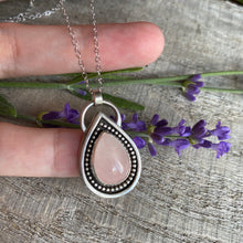 Load image into Gallery viewer, Sterling Silver Necklace with Rose Quartz - Handcrafted Beauty