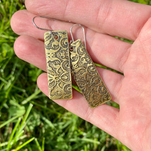 Art Nouveau brass earrings