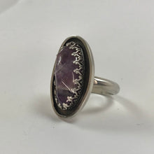 Load image into Gallery viewer, Raw Amethyst Sterling Silver Ring - Handcrafted Statement Ready to Ship
