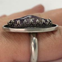 Load image into Gallery viewer, Raw Amethyst Sterling Silver Ring - Handcrafted Statement Ready to Ship