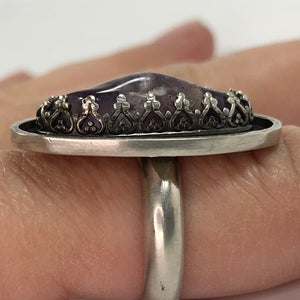 Raw Amethyst Sterling Silver Ring - Handcrafted Statement Ready to Ship