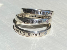 Load image into Gallery viewer, Personalized Sterling Silver Family Ring - Cherish Your Loved Ones