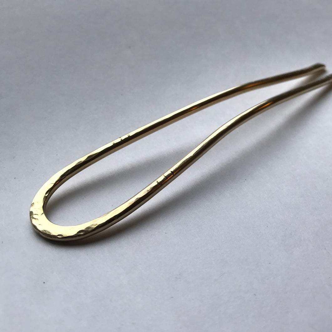 Hair fork - forged brass