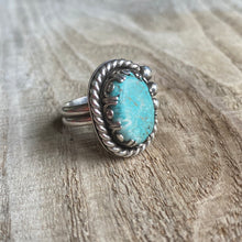 Load image into Gallery viewer, Blue bohemian turquoise and sterling silver ring - size 6.75
