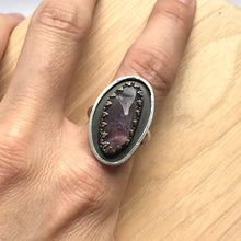Load image into Gallery viewer, Raw Amethyst Sterling Silver Ring - Handcrafted Statement Ready to Ship