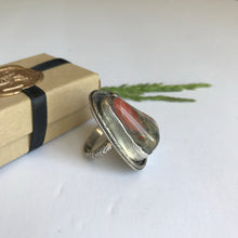 Load image into Gallery viewer, Statement Agate Ring - Handcrafted Sterling Silver - Size 7.5 US