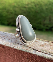 Load image into Gallery viewer, Beach stone sterling silver ring - size 6