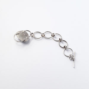 Beach stone and sterling silver bracelet