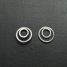 Load image into Gallery viewer, Double circle sterling silver earrings