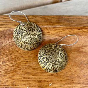 Art Nouveau brass earrings