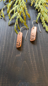 By the lake - copper dangle earrings