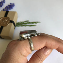 Load image into Gallery viewer, Statement Agate Ring - Handcrafted Sterling Silver - Size 7.5 US