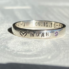 Load image into Gallery viewer, Memory ring with birthstone - made to order