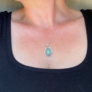Sterling Silver Necklace with Green Aventurine - Handcrafted Beauty