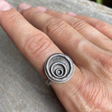 Load image into Gallery viewer, Sterling Silver Ripple Ring - Handcrafted Symbol of Intention - Size 7 US