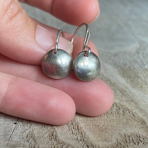 Full moon sterling silver round dangle earrings