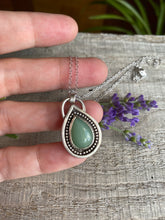 Load image into Gallery viewer, Rainbow drop - green aventurine and sterling silver pendant