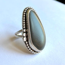 Load image into Gallery viewer, Beach stone and sterling silver ring - size 8