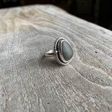 Load image into Gallery viewer, Beach stone and sterling silver ring - size 5.5