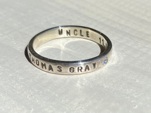 Memory ring with birthstone - made to order