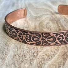 Load image into Gallery viewer, Inspiration cuff - Art Nouveau - etched copper bracelet