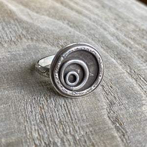 Sterling Silver Ripple Ring - Handcrafted Symbol of Intention - Size 7 US